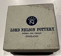 Closed presentation box with Lord Nelson Pottery branding