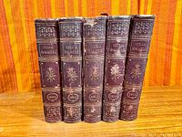 Group shot of five Strand Magazine volumes showing spines