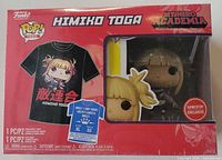 Front view of sealed Funko Pop! Tees Himiko Toga set with figure visible