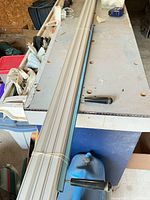 Full view of both aluminum rails on workbench