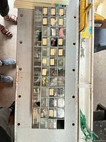 Top-down view of entire drawer organizer on bench