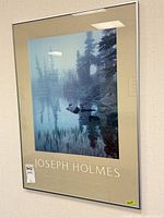 Front view of one framed Joseph Holmes landscape print