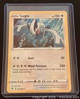 Front of Lugia card in sleeve