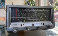 Front view showing dial scale, controls, cabinet condition