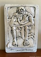 Front view showing entire bas-relief plaque and subject