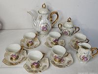 Entire tea set layout showing all pieces