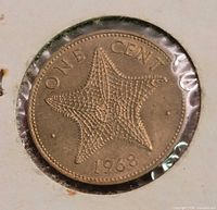 Reverse of coin showing starfish and date 1968