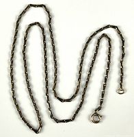 Full view of gold-filled bar link chain with clasp