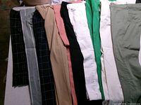 All ten pairs laid out showing variety of colors and patterns