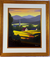 Framed acrylic painting showing full composition.