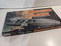 Closed game box showing Battlestar Galactica artwork and Parker Brothers branding