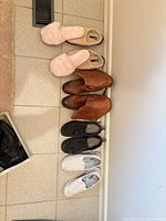 Line-up of the five pairs of shoes