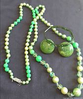 Necklace, bangle and earrings overview