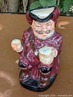 Full view of Royal Doulton Falstaff Toby jug front and top