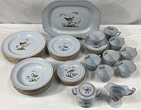 Full layout of entire dinnerware set