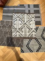 All four rug samples displayed together