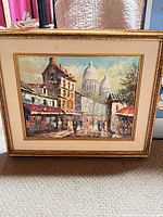 Full view of framed Rossini oil painting
