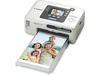 Top angled view of Canon SELPHY CP730 printing sample photo