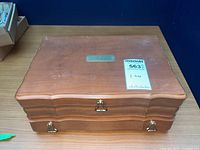 closed wooden jewelry box exterior