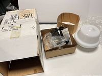 Box, inner carton with base, hardware, shade separated