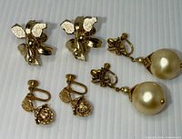 All three earring pairs reverse view