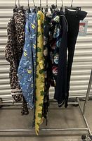 all nine pajama pieces on rack