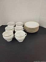 Group shot of all cups and saucers