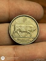 Reverse view showing bull design and denomination