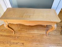 Full top and right side view of console table