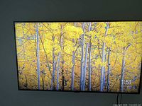 Front view of Samsung TV displaying image