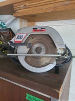 Front view of Craftsman circular saw showing blade and housing