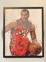 Front view of framed Kyle Lowry print showing artwork and frame