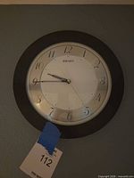 Overall view of Seiko wall clock on wall