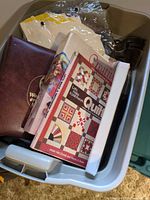 Books and pattern booklets in tote