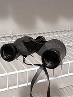 Front view of Bushnell Celebrity binoculars showing objective lenses and strap