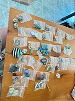 Entire lot spread on table in individual plastic bags