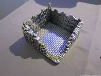 Overall view of sterling silver Jerusalem Wailing Wall Shabbat candle holder