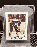 Front of Luc Robitaille O-Pee-Chee Minis card in sleeve