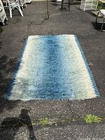 Full view of rug front showing color gradient and pile