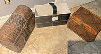 overview of two chests and desktop caddy