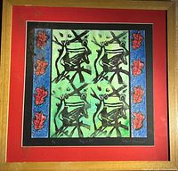 Full view of framed print with mat and frame