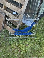 front view of aluminum panel with blue pheasant