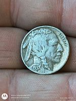 Obverse showing 1937 date and LIBERTY legend