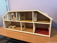 Full view of Lundby dollhouse front, rooms visible