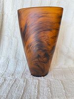 Front view of acrylic vase showing marbled swirl pattern