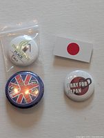 Overview of four pinback buttons