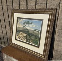 Full view of framed AJ Casson White Pines print