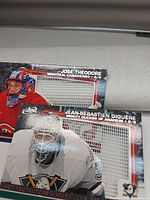 Fronts of both goalie cards showing player images and Net Protectors design