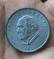Obverse showing portrait of John J. C. Abbott and date 1891
