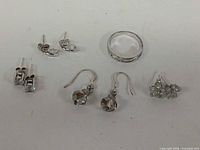 Overview of all jewellery pieces on white background